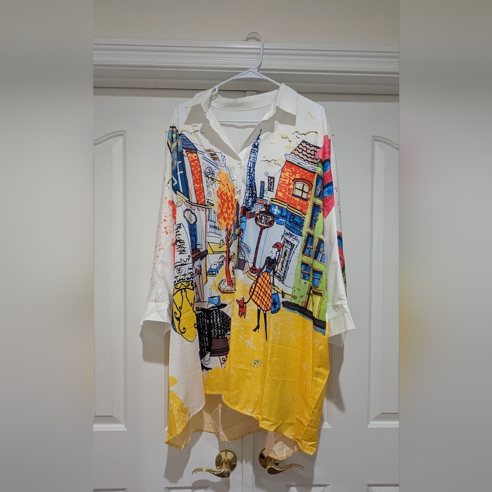 Women's Size 4X Colorful Blouse
